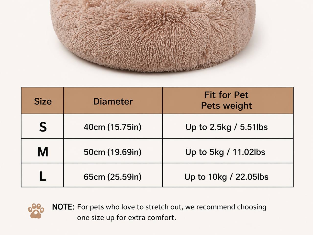 Donut Calming Pet Bed – Soft Plush Nest for Cats & Dogs
