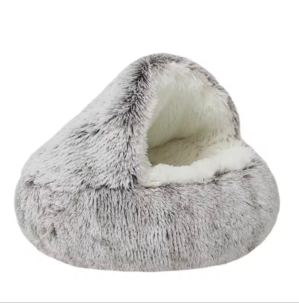 Donut Calming Pet Bed – Soft Plush Nest for Cats & Dogs