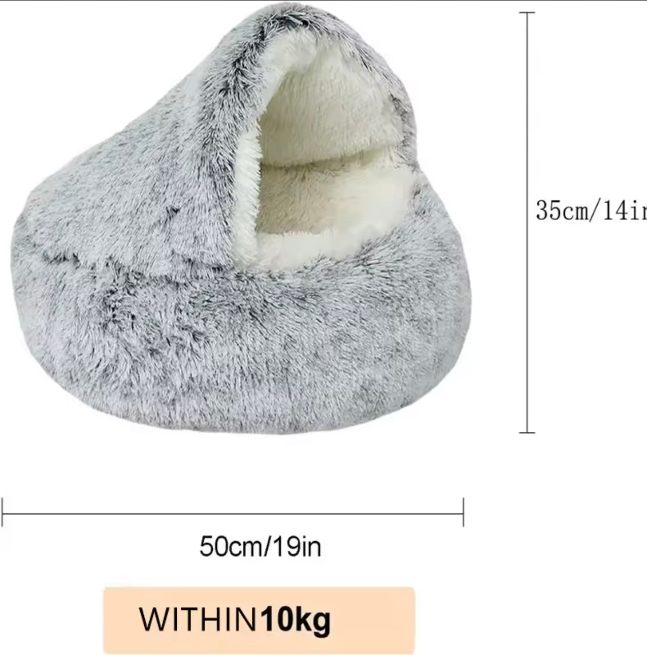 Donut Calming Pet Bed – Soft Plush Nest for Cats & Dogs