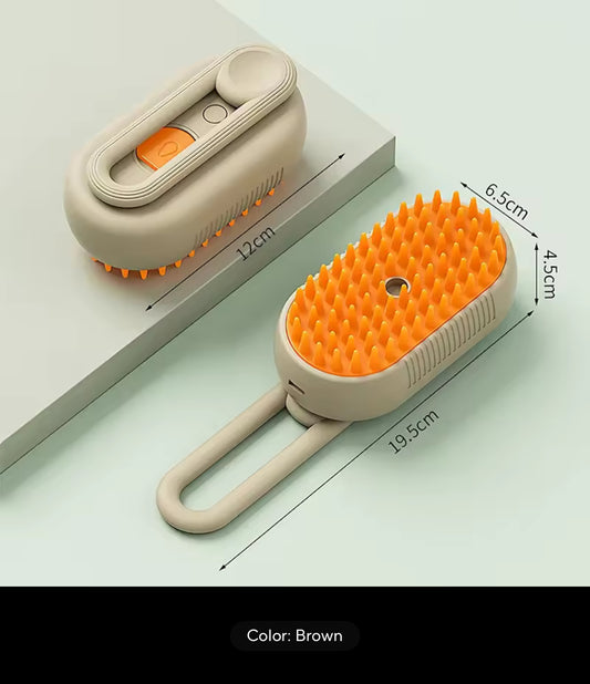 3-in-1 Electric Pet Brush – Spray, Massage & Groom with One Touch