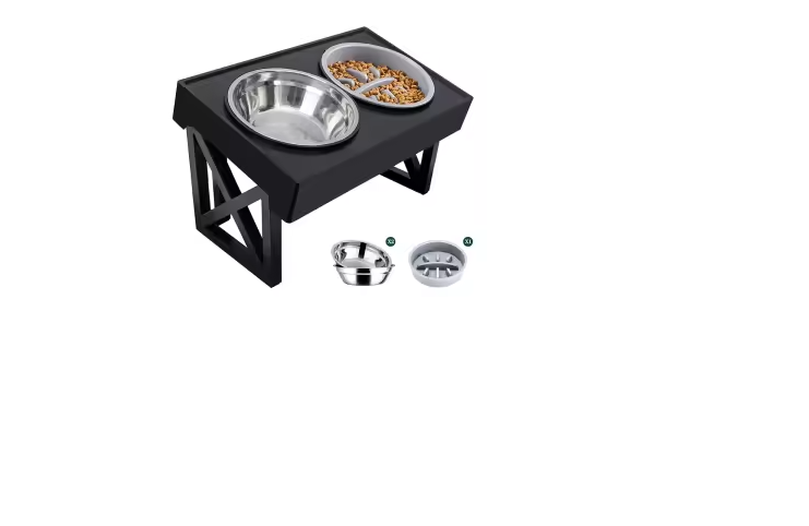 3-in-1 Adjustable Elevated Pet Bowl – Slow Feeder for Dogs & Cat