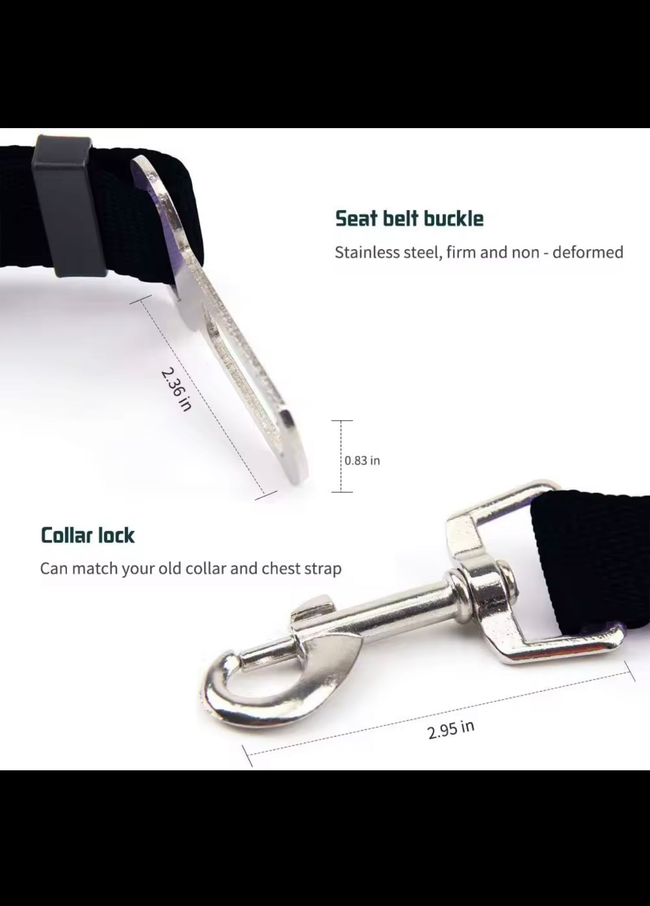 🐶🐱 Premium Adjustable Pet Seat Belt — Keep Your Furry Friend Secure on the Road! 🚙