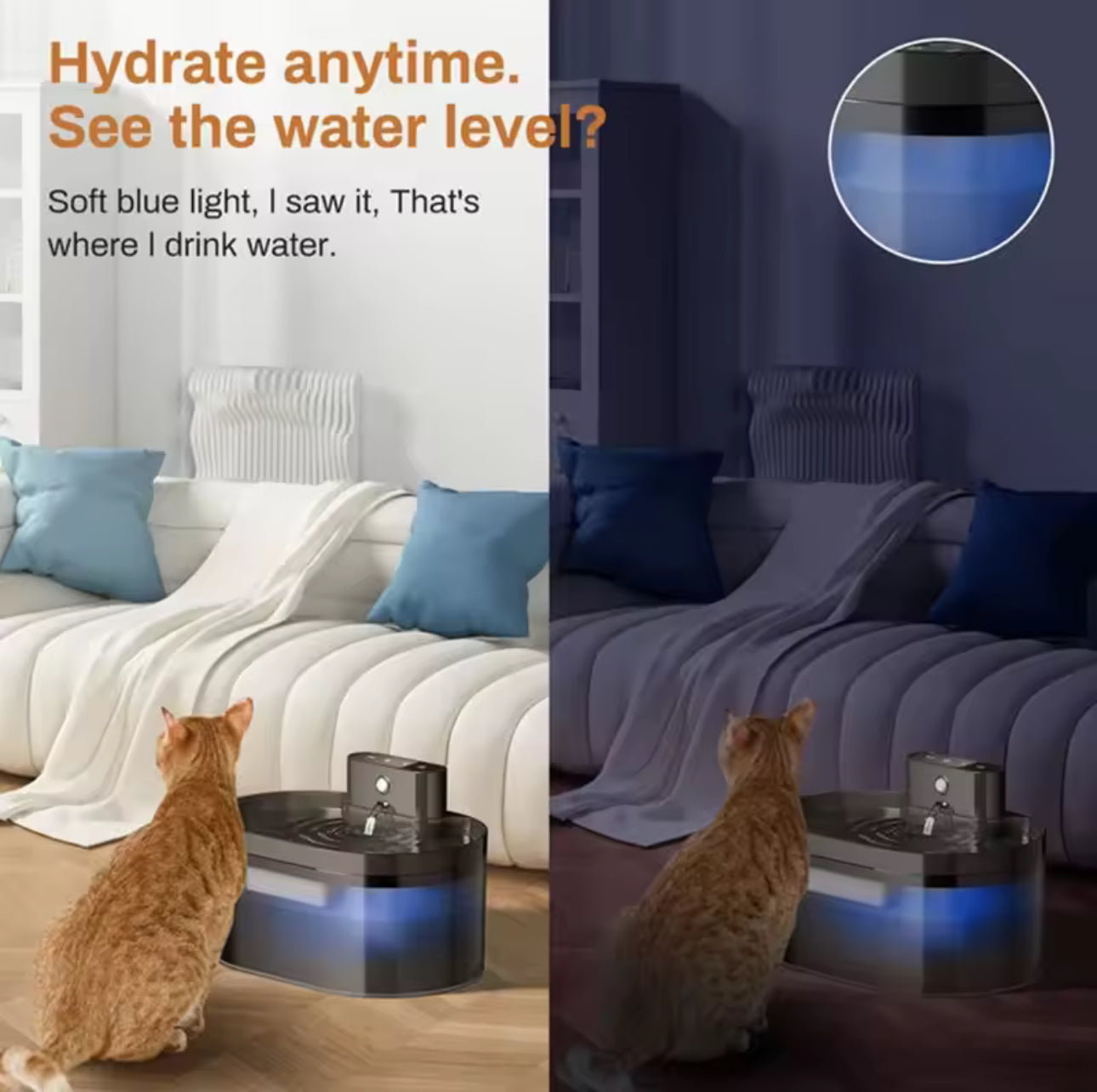 2.2L Wireless Automatic Cat Water Fountain with Infrared Sensor