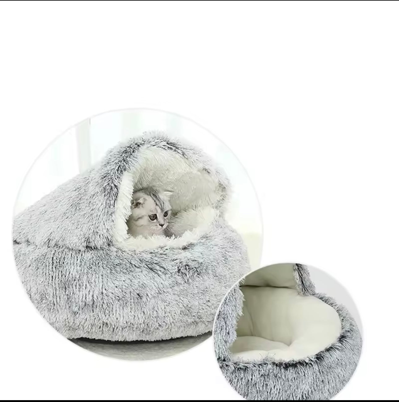 Donut Calming Pet Bed – Soft Plush Nest for Cats & Dogs