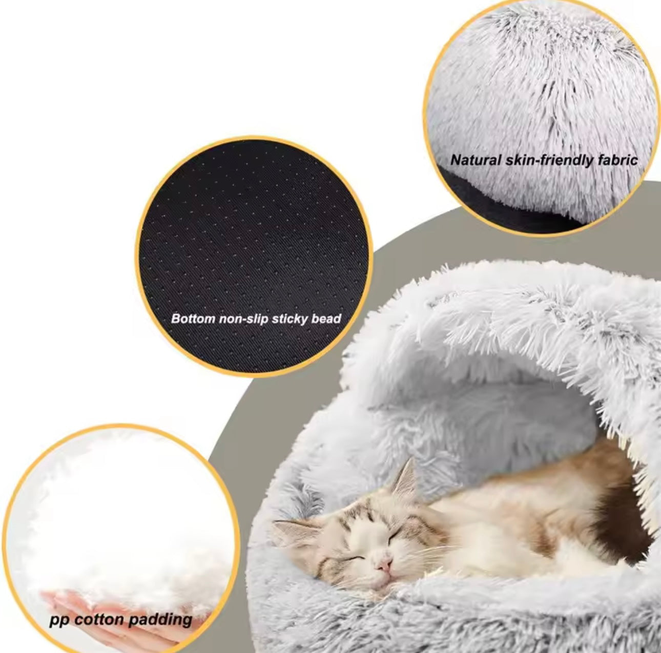 Donut Calming Pet Bed – Soft Plush Nest for Cats & Dogs