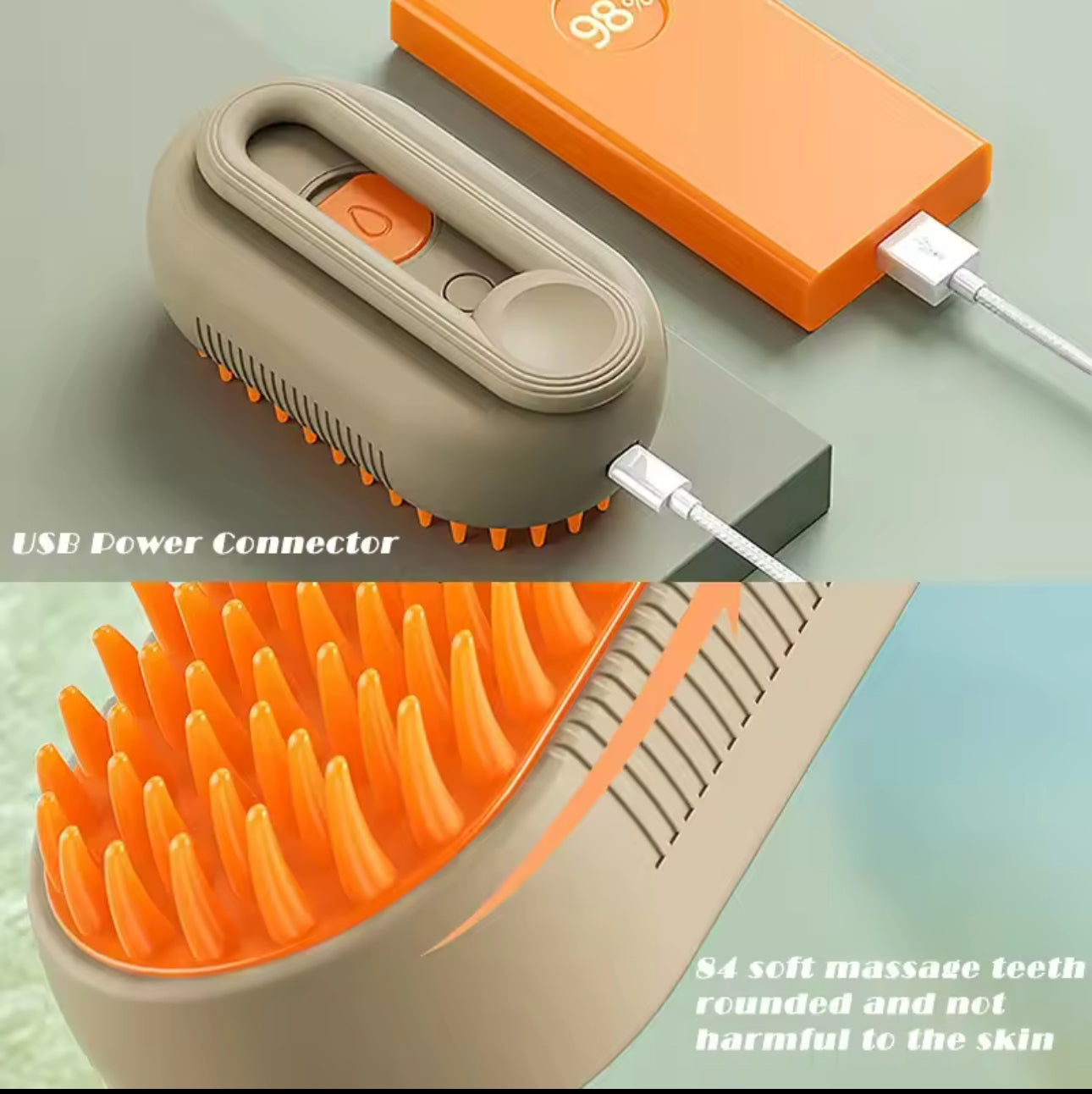 3-in-1 Electric Pet Brush – Spray, Massage & Groom with One Touch