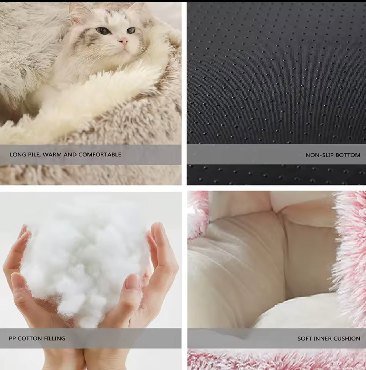 Donut Calming Pet Bed – Soft Plush Nest for Cats & Dogs