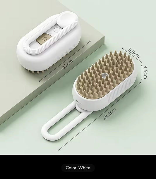 3-in-1 Electric Pet Brush – Spray, Massage & Groom with One Touch