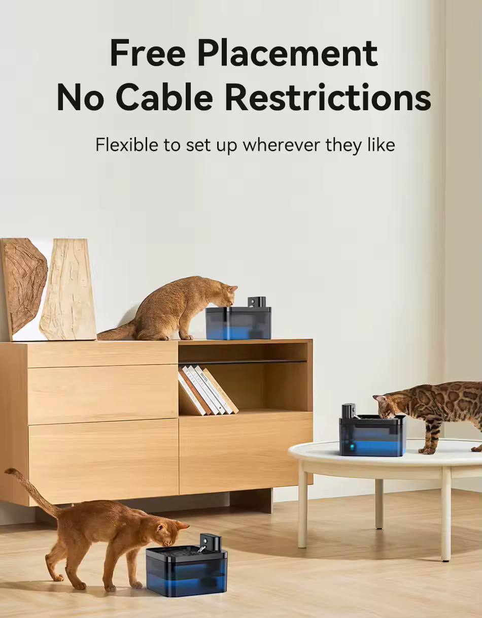 2.2L Wireless Automatic Cat Water Fountain with Infrared Sensor