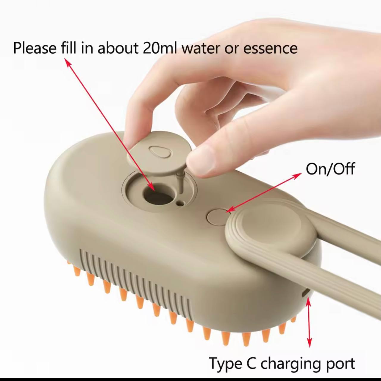 3-in-1 Electric Pet Brush – Spray, Massage & Groom with One Touch