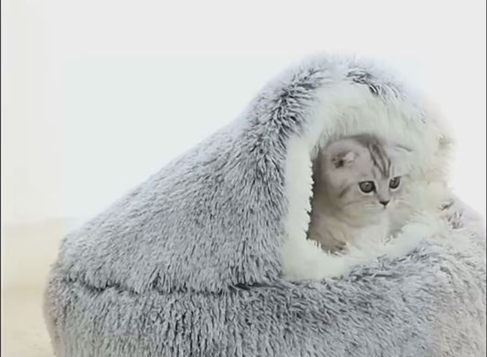 Donut Calming Pet Bed – Soft Plush Nest for Cats & Dogs